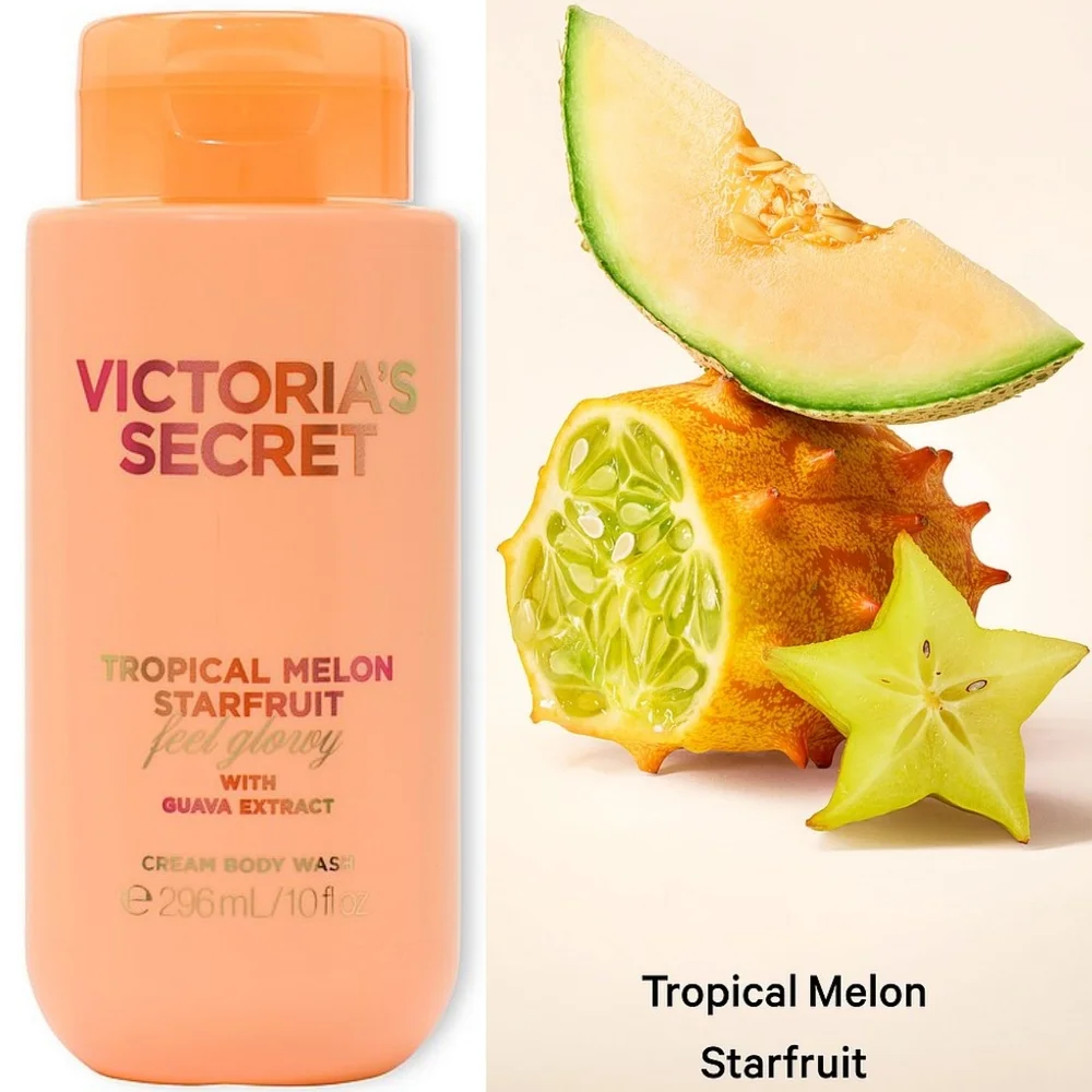 Victoria's Secret Tropical Melon Starfruit Body Wash, Lotion, & Mist 3pc Set NEW